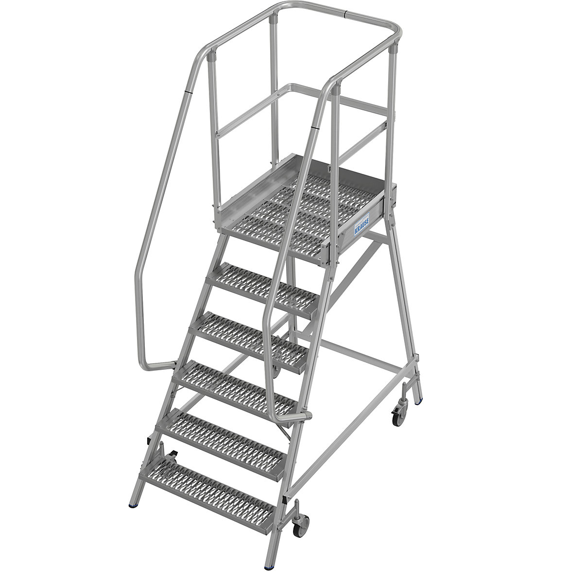 Mobile safety steps with R13 anti-slip properties – KRAUSE, with single sided access, 6 steps incl. platform-3