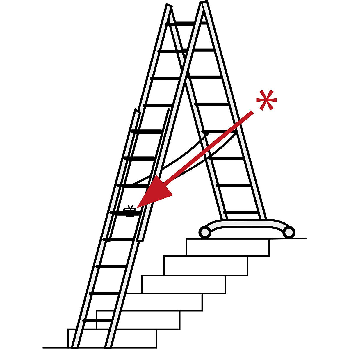 Aluminium multi-purpose ladder – HYMER (Product illustration 3)-2