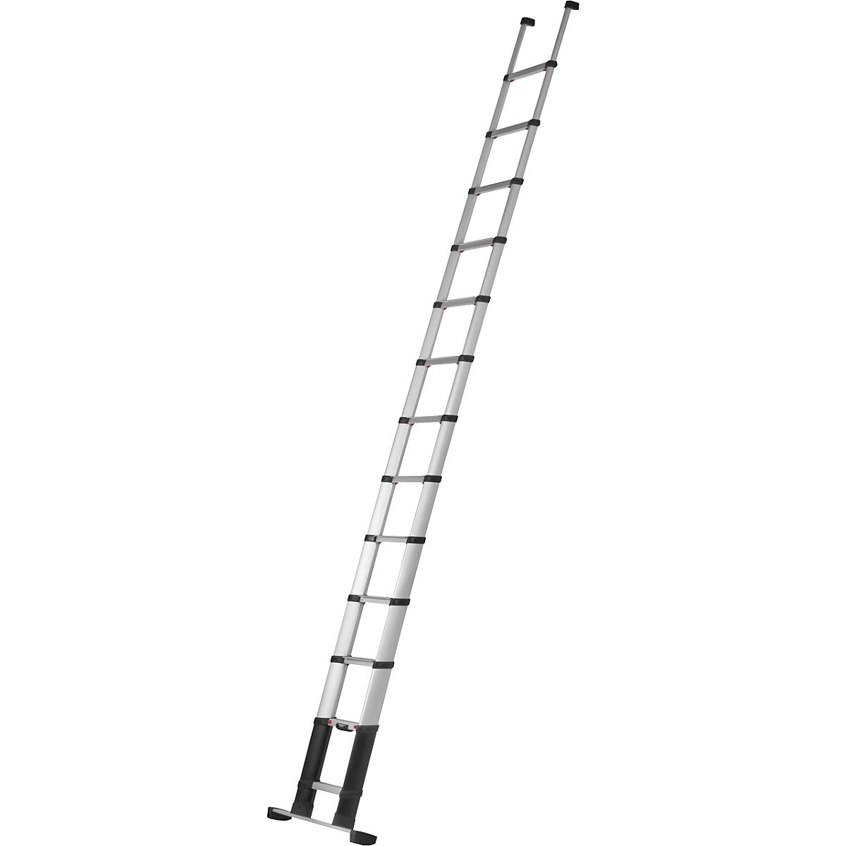 PRIME LINE telescopic lean-to ladder – Telesteps, standard model, 80 mm step depth, 13 steps, beam-7
