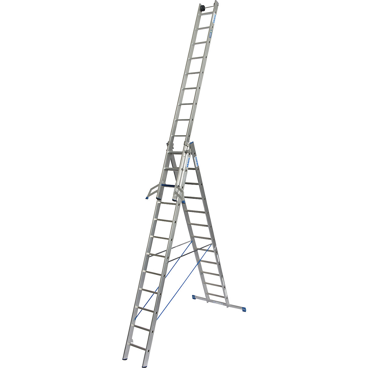 STABILO + S professional multi-purpose ladder – KRAUSE, 3 parts, step-rung combination, 3 x 12 steps/rungs-18