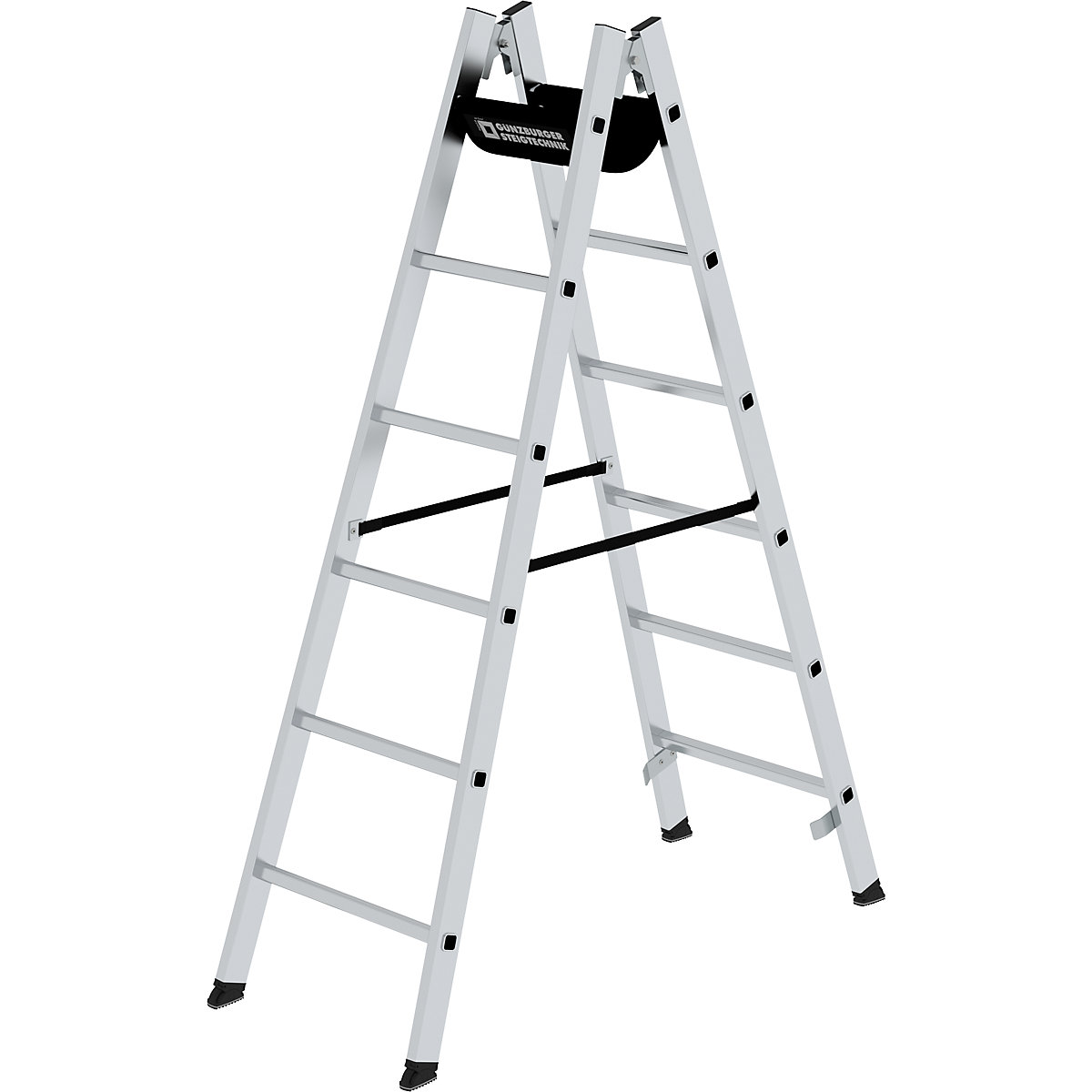 Guenzburger Safety rung ladder, double sided access rungs 30 x 30 mm, nonslip KAISER+KRAFT