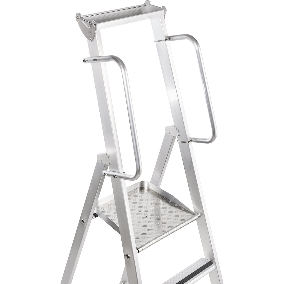 Aluminium step ladder with large platform – ZARGES (Product illustration 3)-2