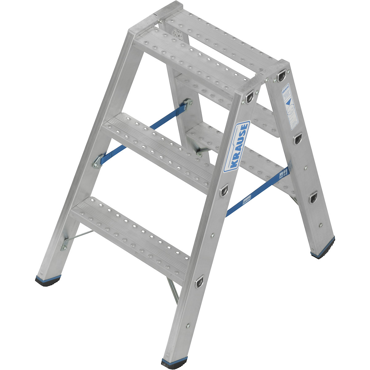 Aluminium stepladder, with R13 anti-slip properties – KRAUSE, double sided access, 2x3 steps-3