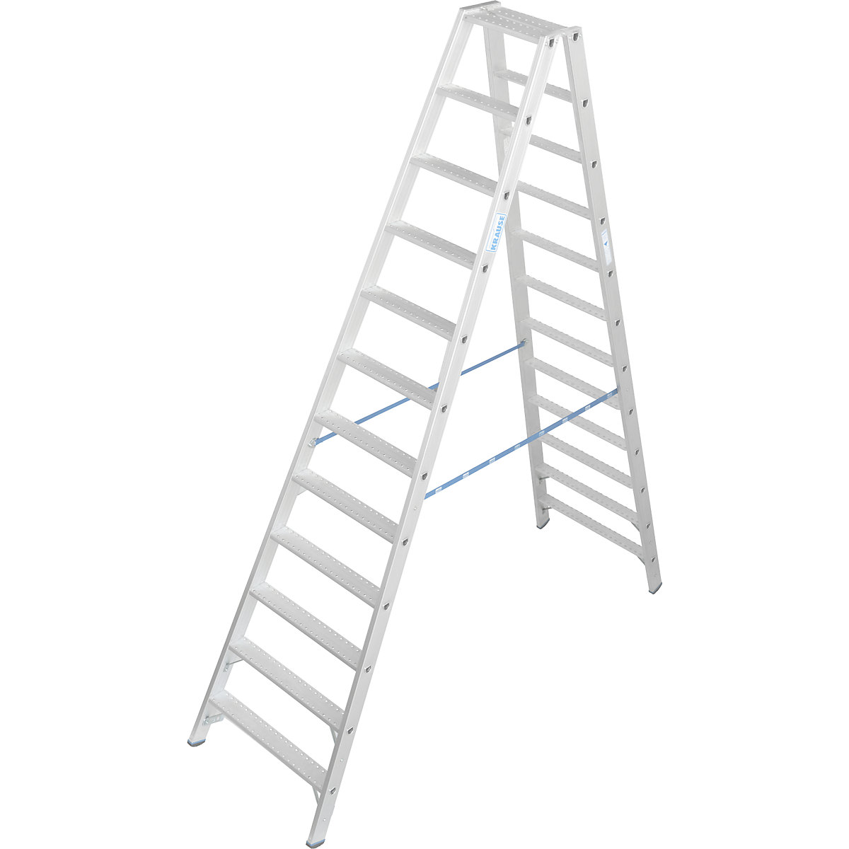 Aluminium stepladder, with R13 anti-slip properties – KRAUSE, double sided access, 2x12 steps-2
