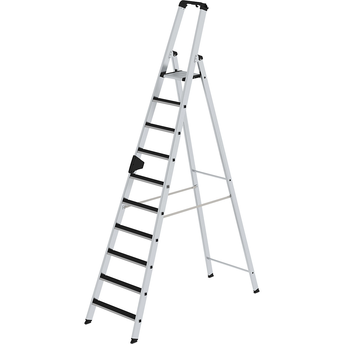 CLIP-STEP step ladder – MUNK, single sided, ribbed, 10 steps-12