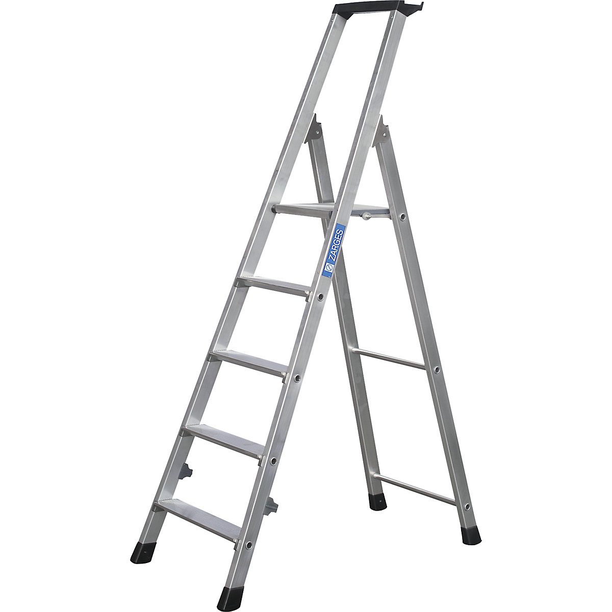 Folding step ladder, single sided access – ZARGES (Product illustration 2)-1