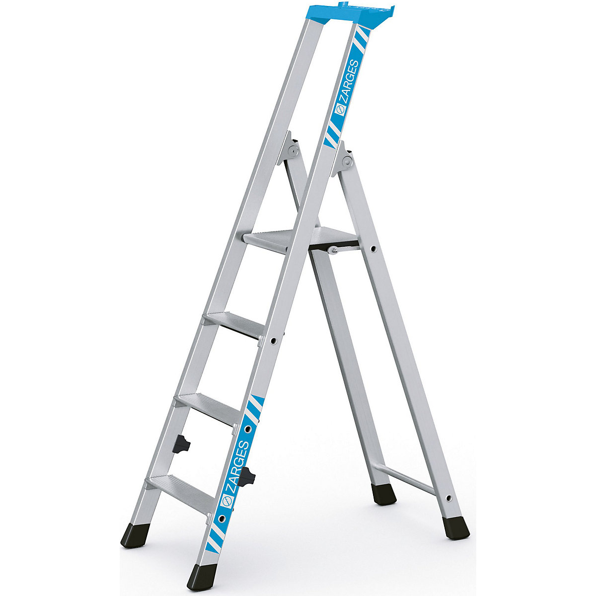 Folding step ladder, single sided access - ZARGES