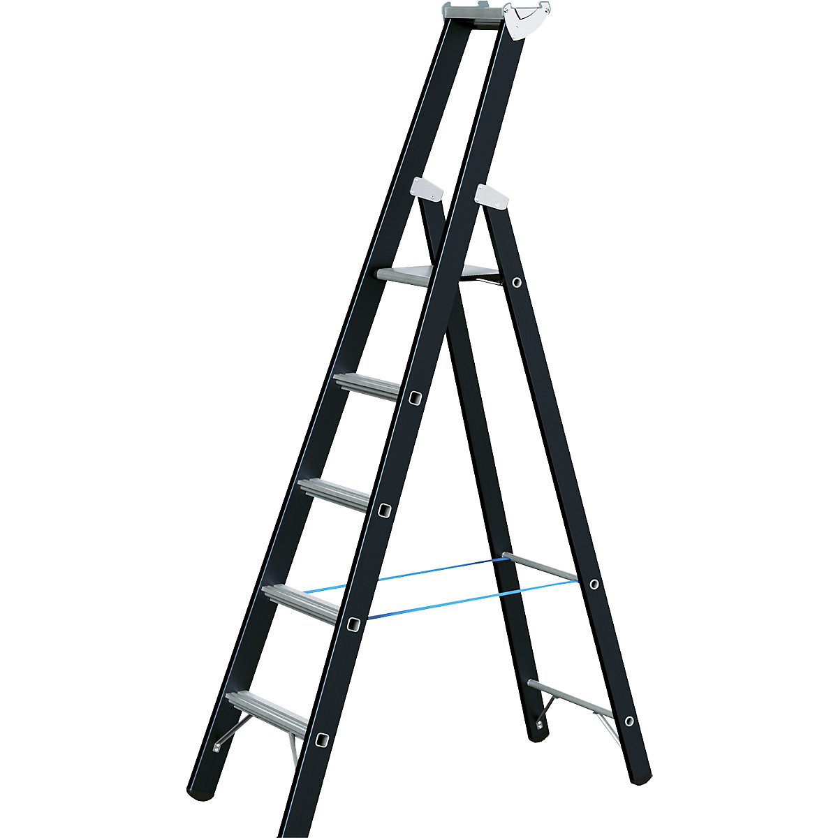 Heavy duty step ladder – ZARGES, single sided, 5 rungs incl. platform-3