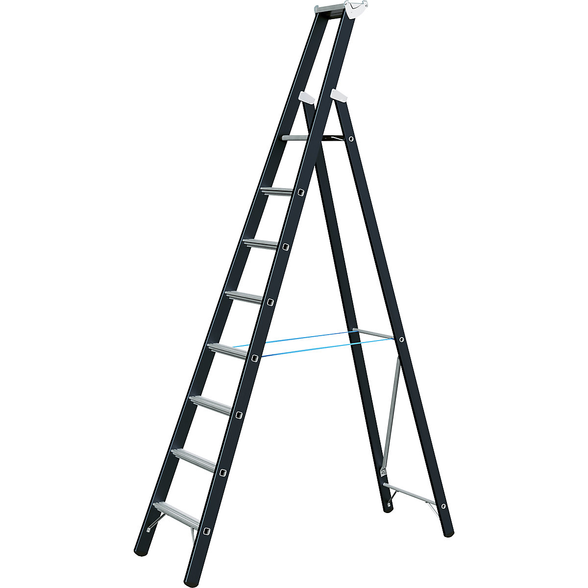 Heavy duty step ladder – ZARGES, single sided, 8 rungs incl. platform-4