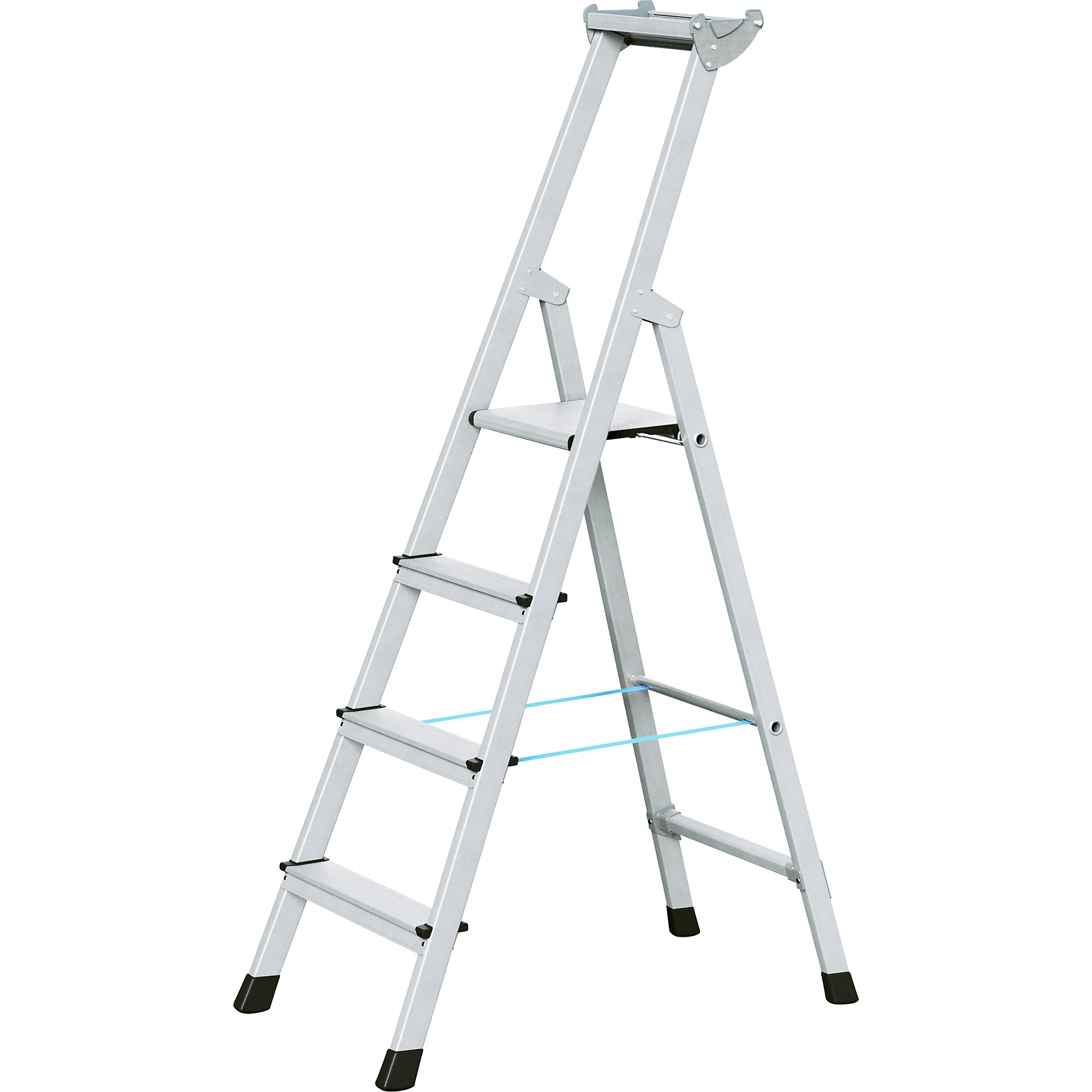 Professional step ladder, single sided access – ZARGES: anodised ...