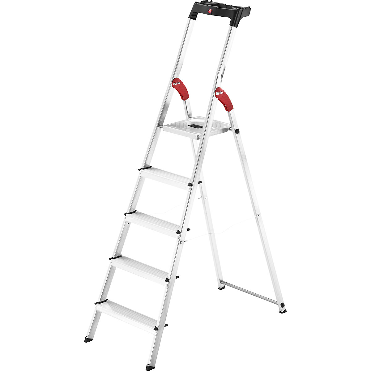 StandardLine L60 aluminium step ladder – Hailo, max. load 150 kg, 5 steps-11