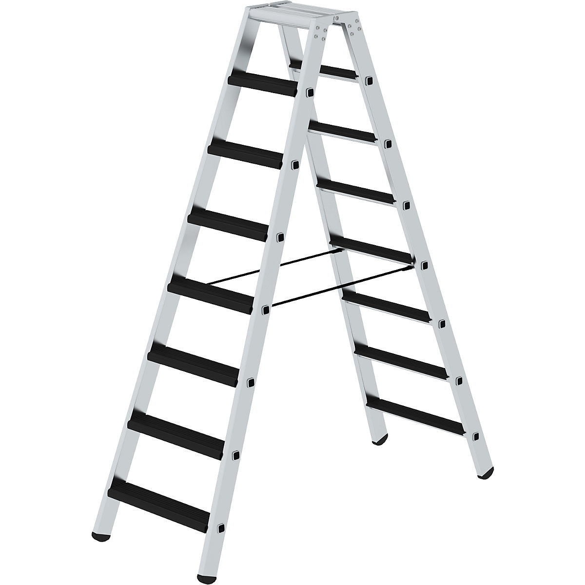 Step ladder, double sided – eurokraft pro, cushioned model, 2 x 8 steps-9