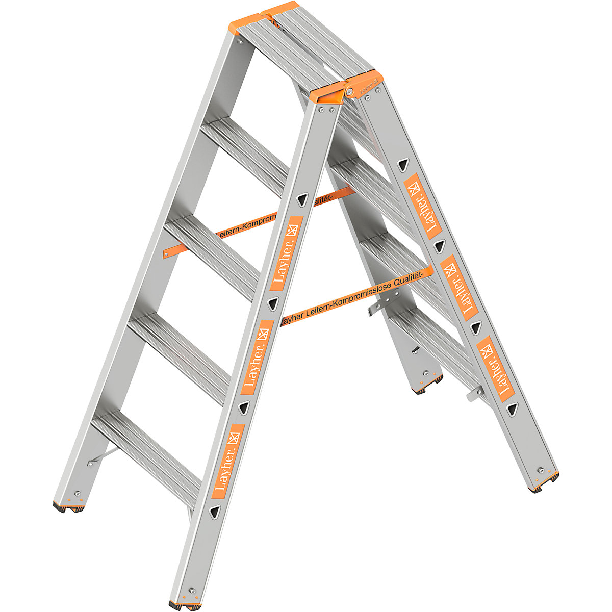 Step ladder – Layher, double sided access, 2 x 5 steps-1