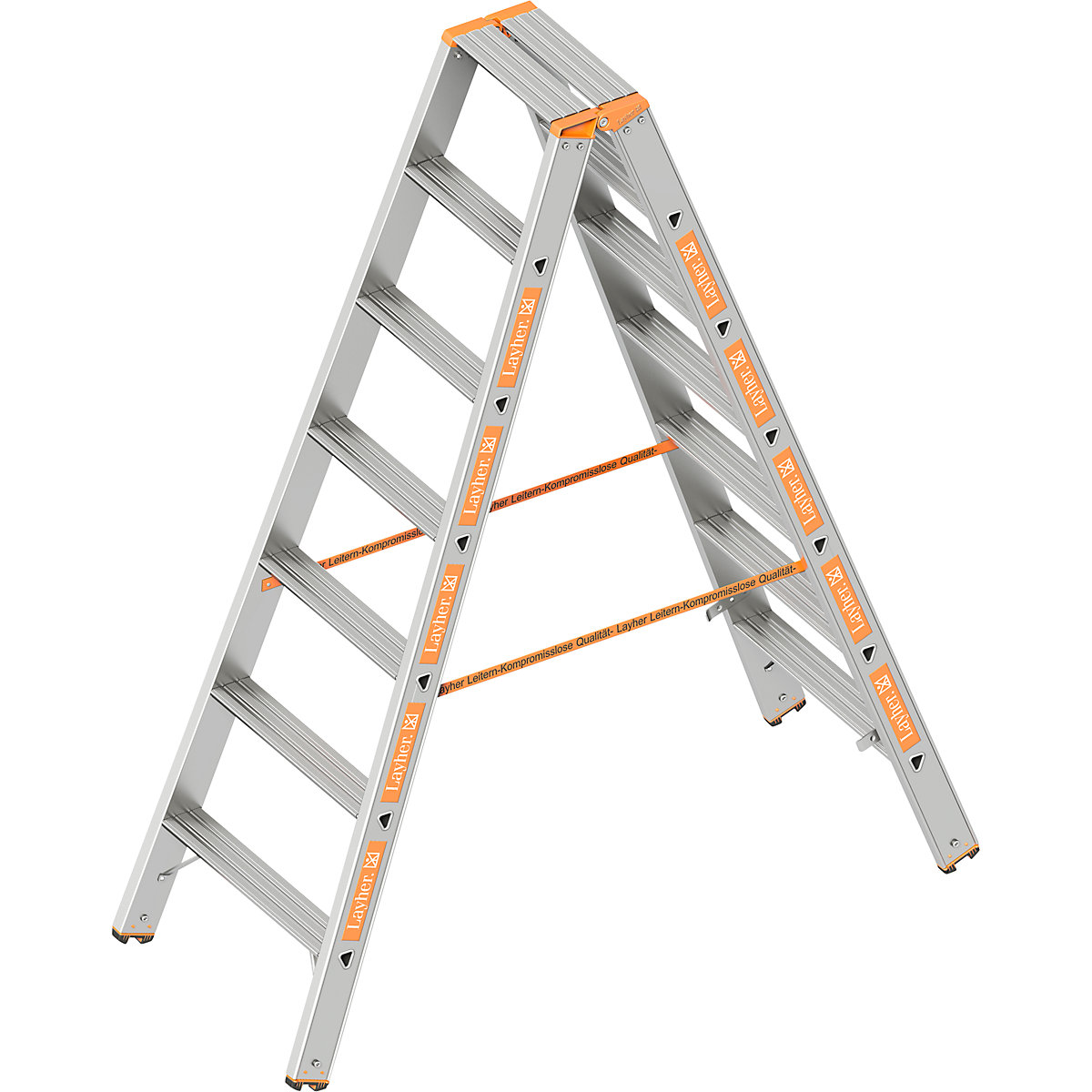 Step ladder – Layher, double sided access, 2 x 7 steps-3