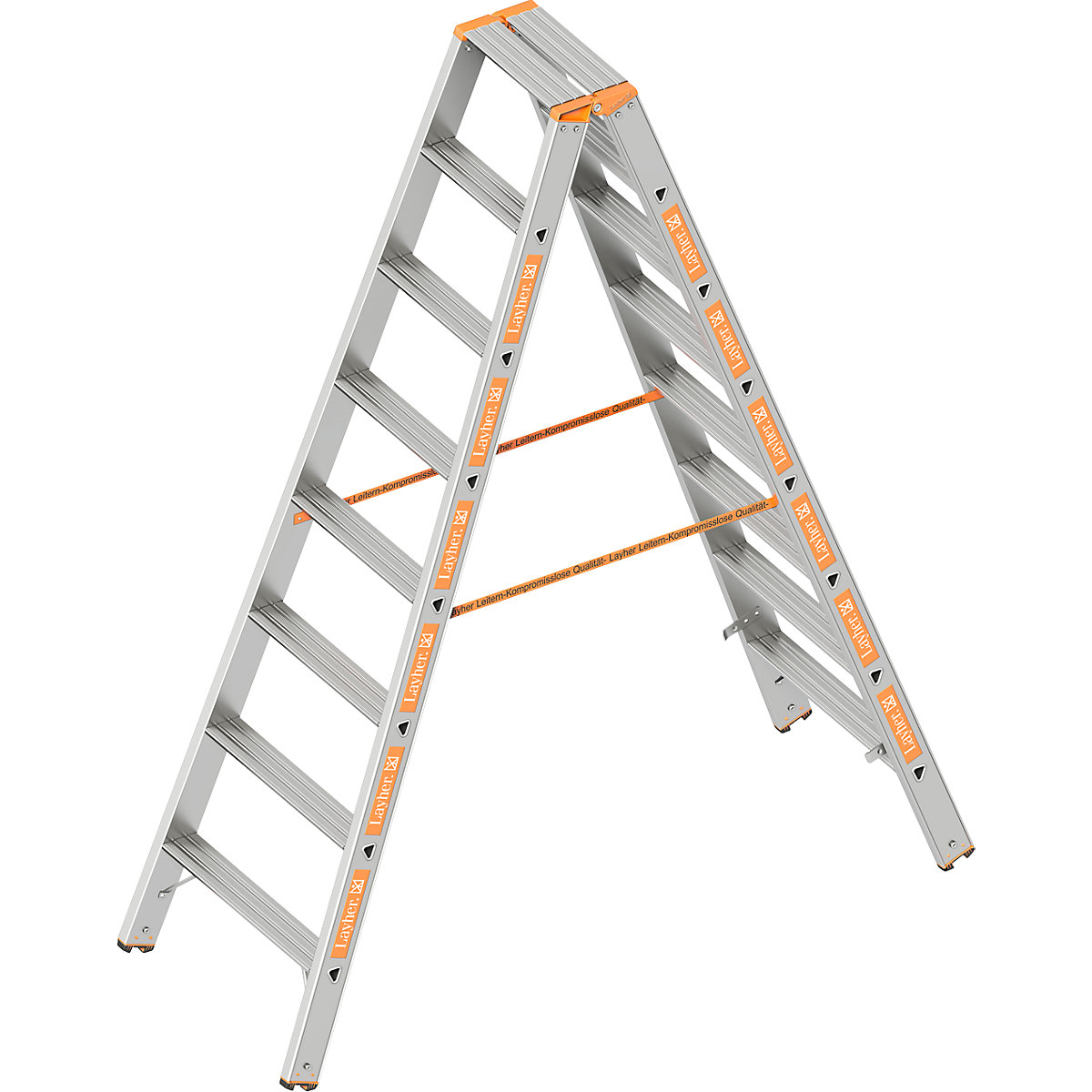 Step ladder – Layher, double sided access, 2 x 8 steps-8