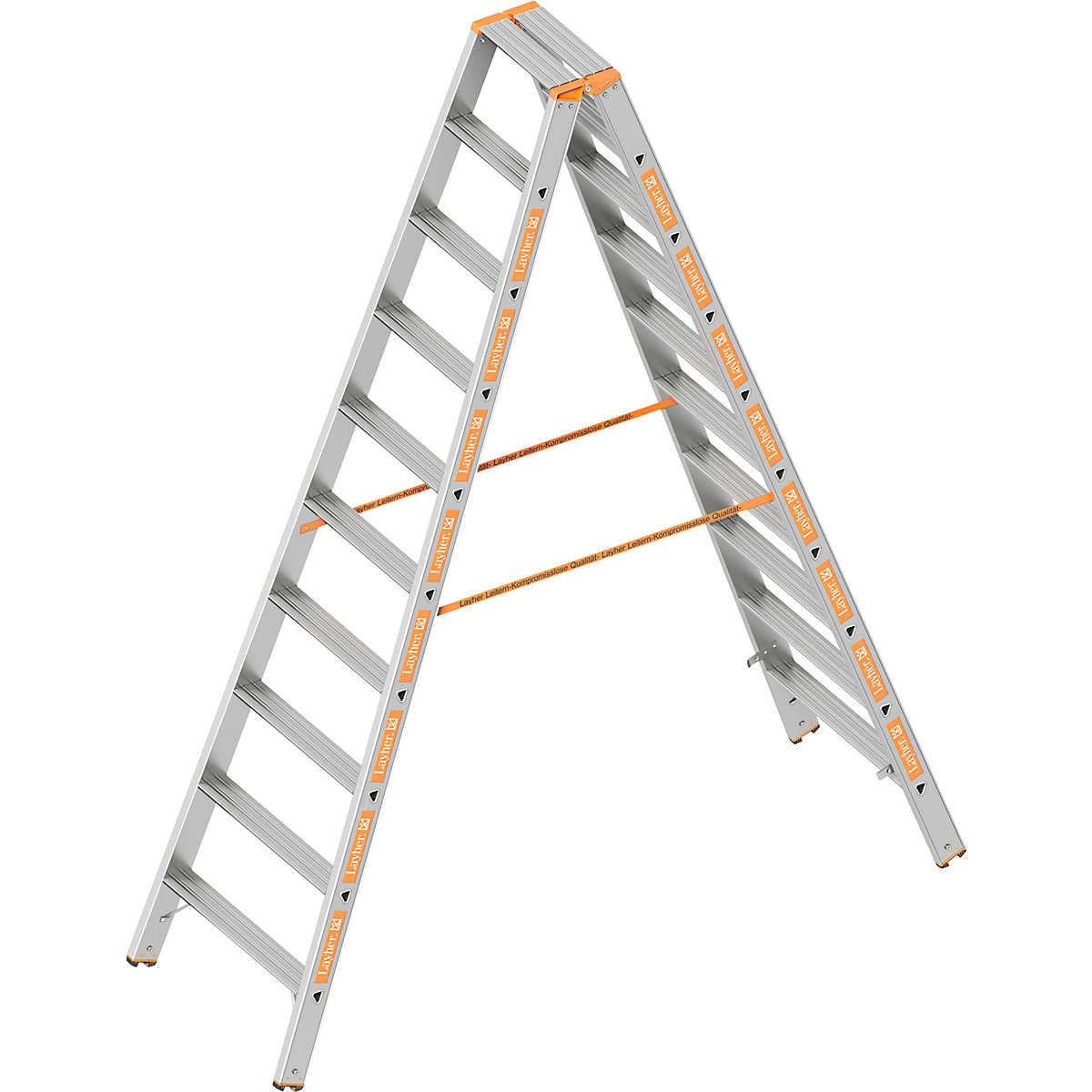 Step ladder – Layher, double sided access, 2 x 10 steps-4