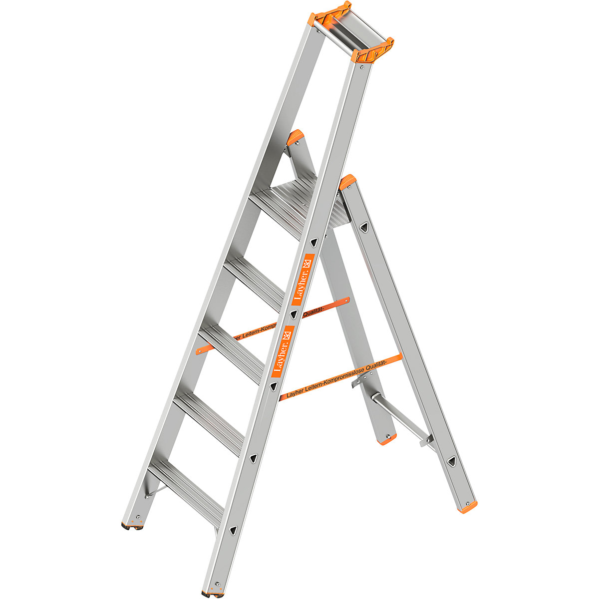 Step ladder – Layher, single sided access, 5 steps incl. platform-2