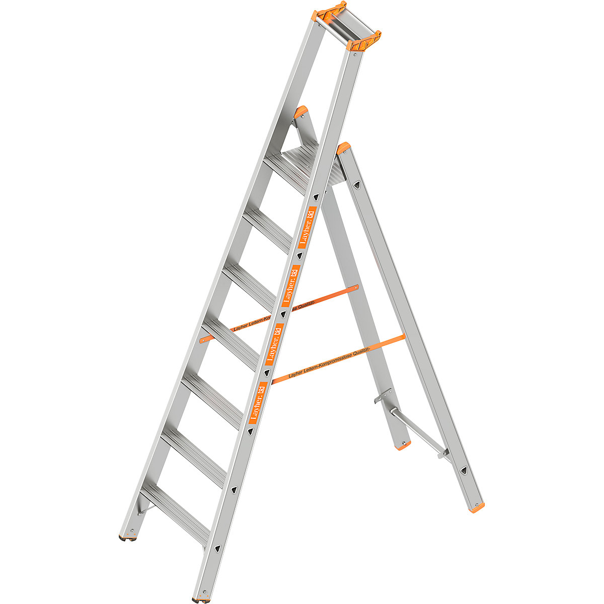 Step ladder – Layher, single sided access, 7 steps incl. platform-8