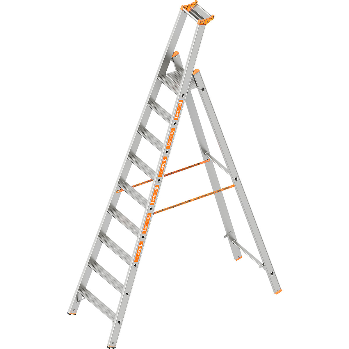 Step ladder – Layher, single sided access, 9 steps incl. platform-7