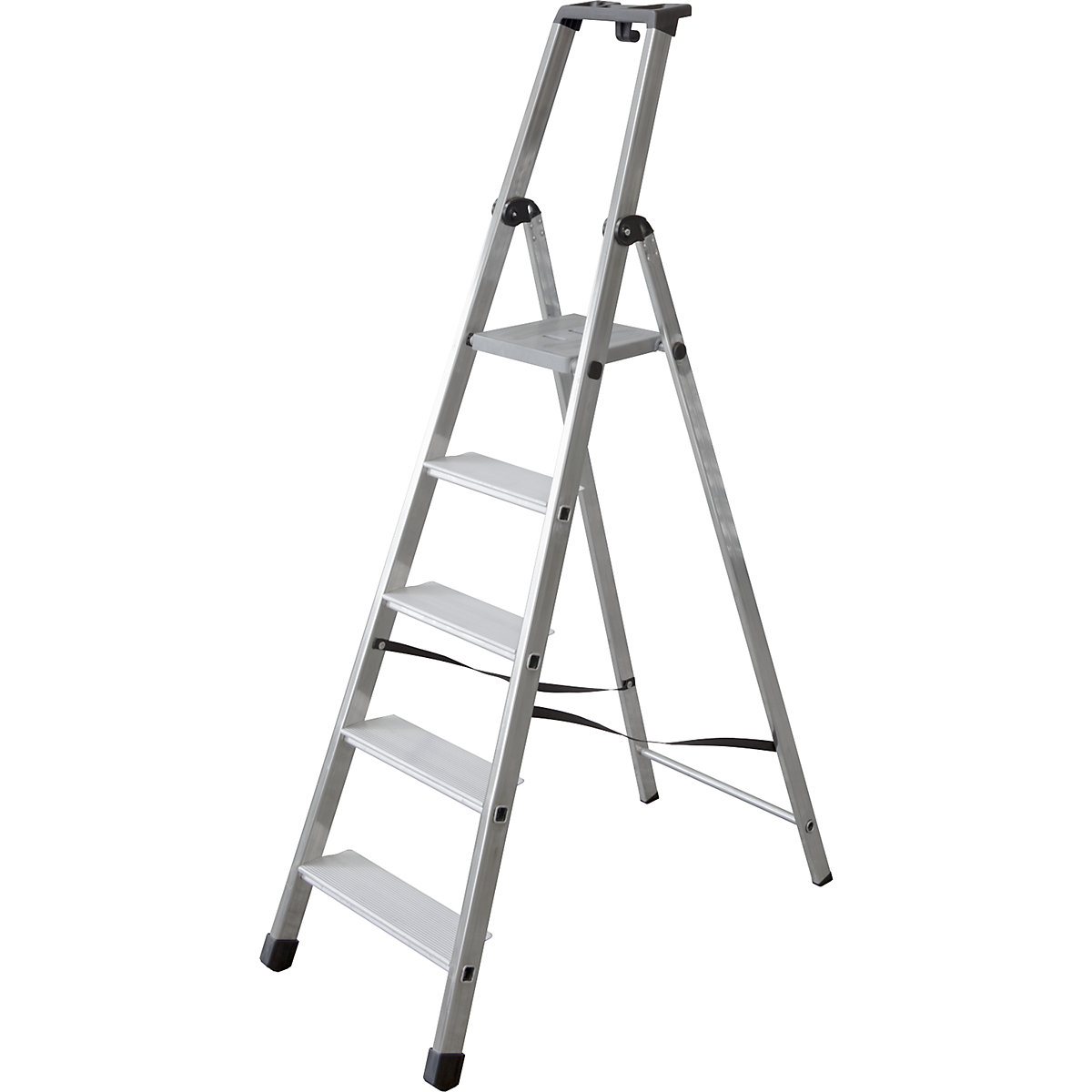 Step ladder, single sided access with extra deep steps, 5 steps incl. platform-1