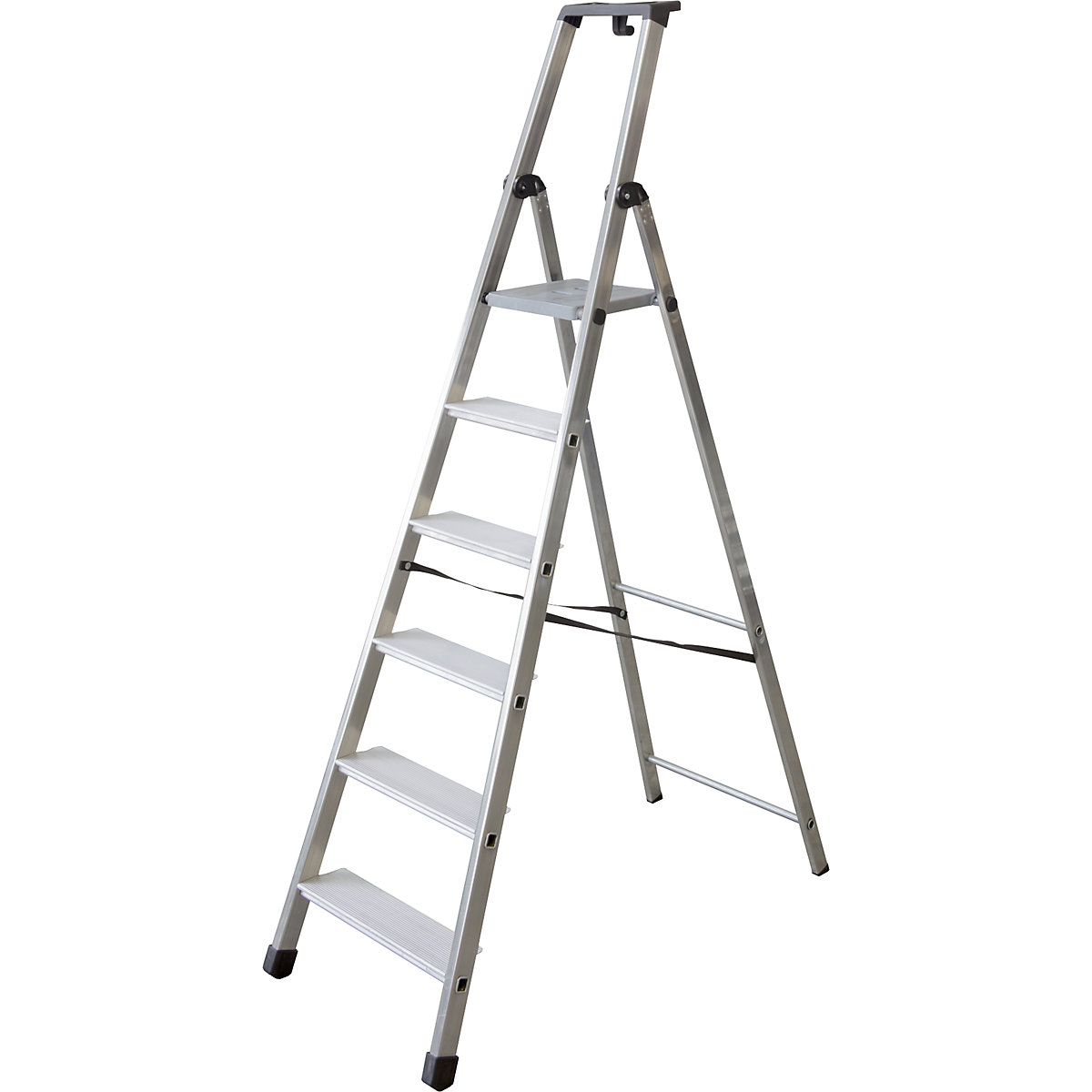 Step ladder, single sided access with extra deep steps, 6 steps incl. platform-6