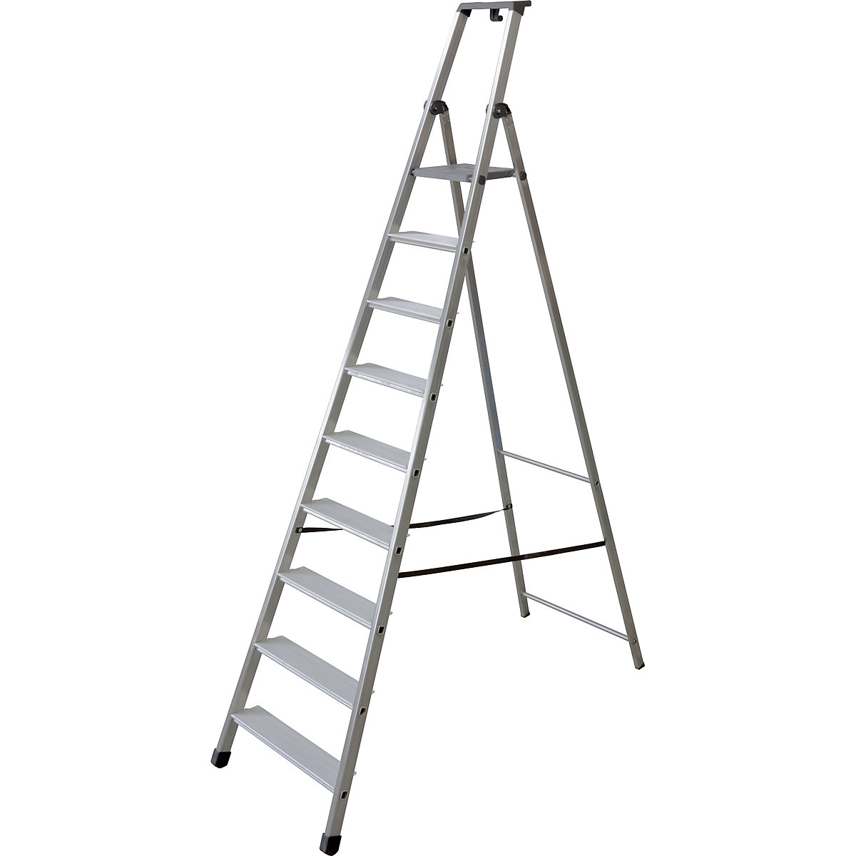Step ladder, single sided access with extra deep steps, 9 steps incl. platform-2