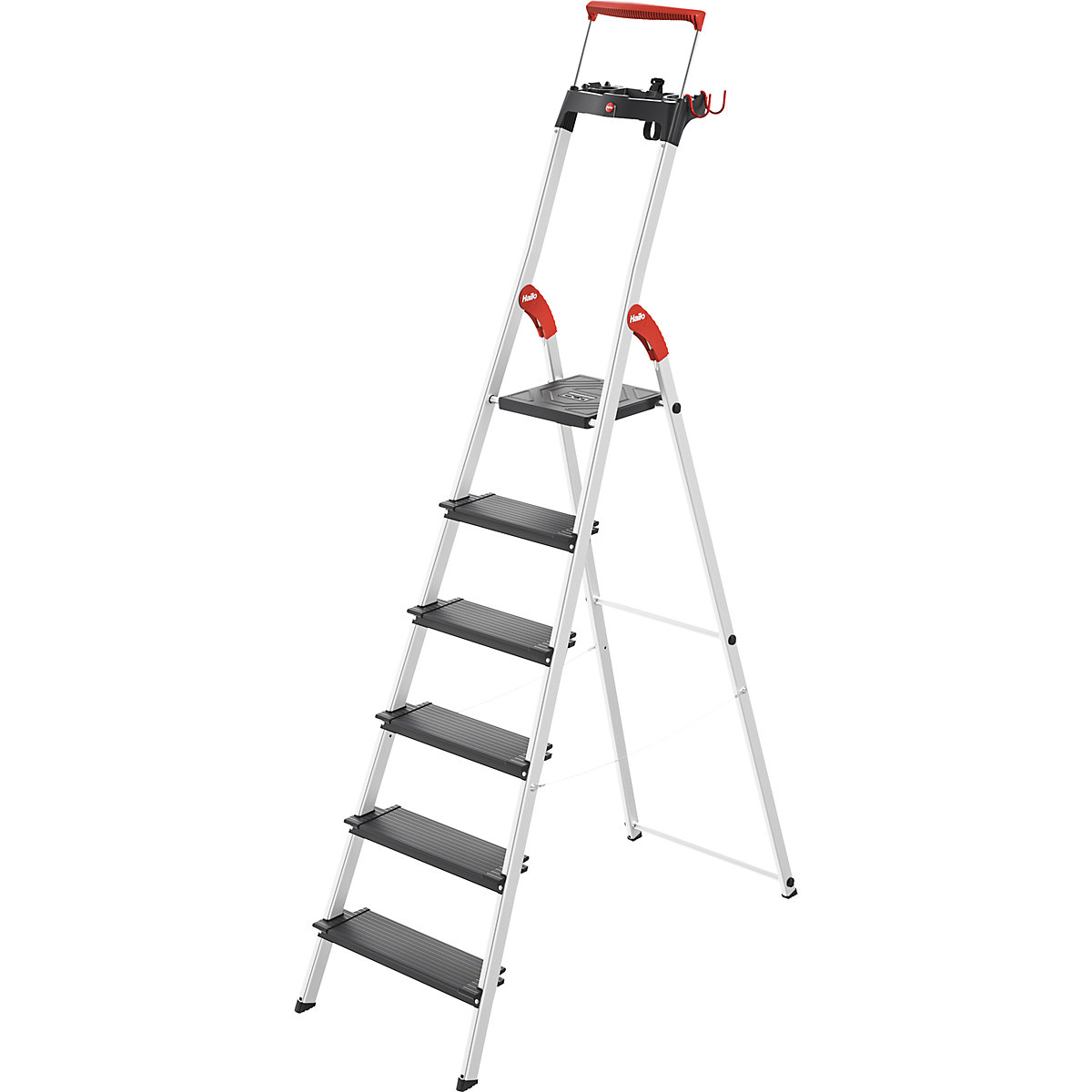 TopLine L100 safety ladder – Hailo, max. load up to 150 kg, 6 steps, 2+ items-7