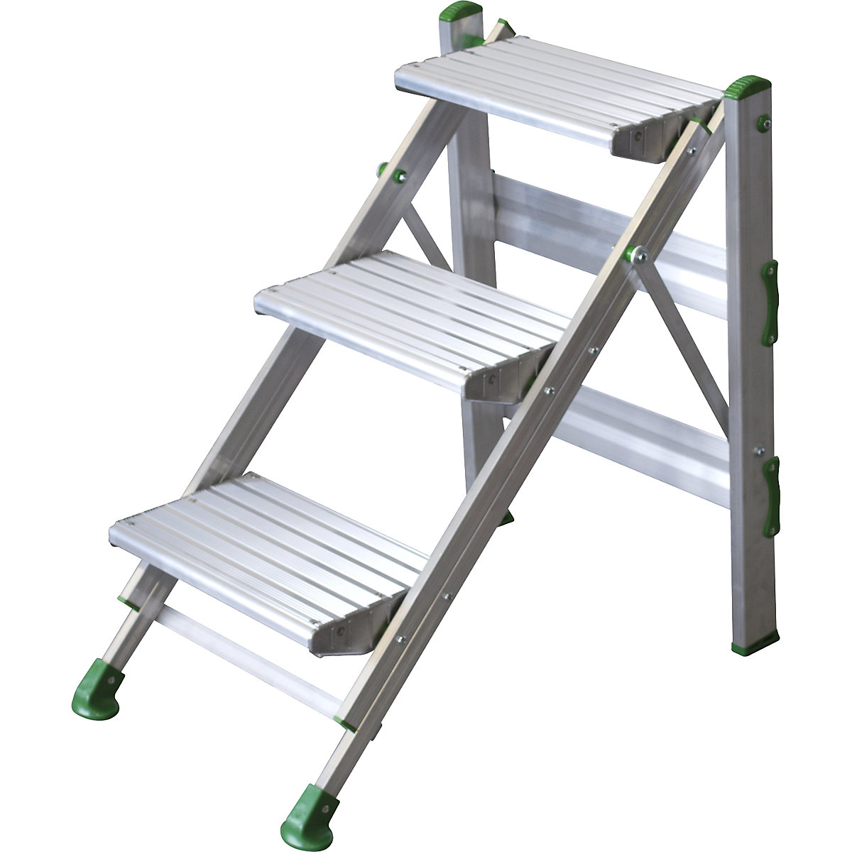 Folding steps made of aluminium, without safety rail, 3 steps-2