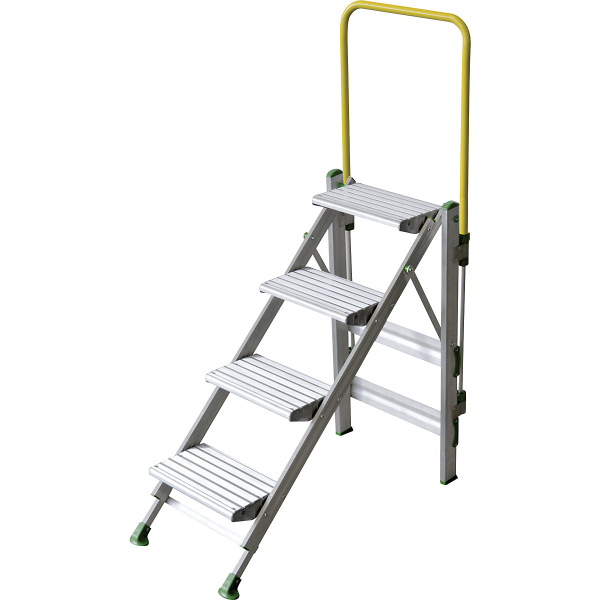 Folding steps made of aluminium, with safety rail, 4 steps-2