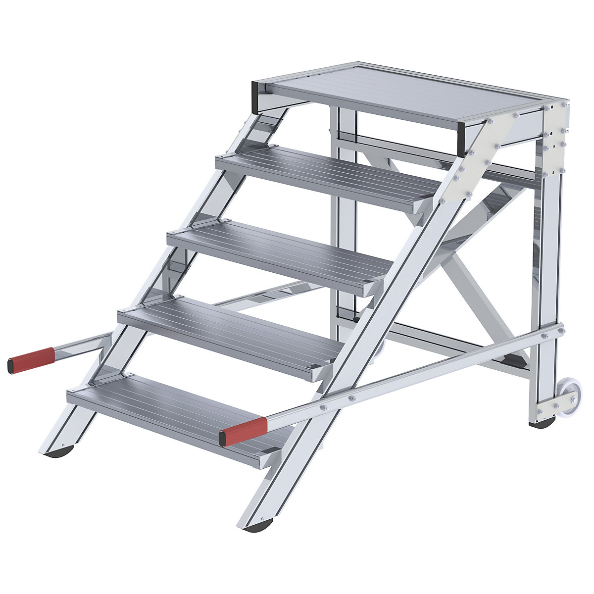 Stair platform – MUNK, step width 800 mm, max. load 200 kg, 5 steps-7