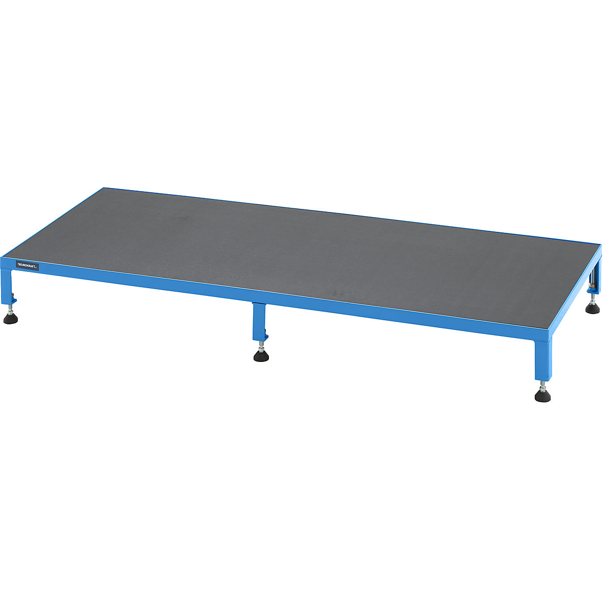 Working platform, height adjustable from 165 – 230 mm – eurokraft pro, with phenolic plywood panel, platform LxW 1510 x 610 mm, light blue-6