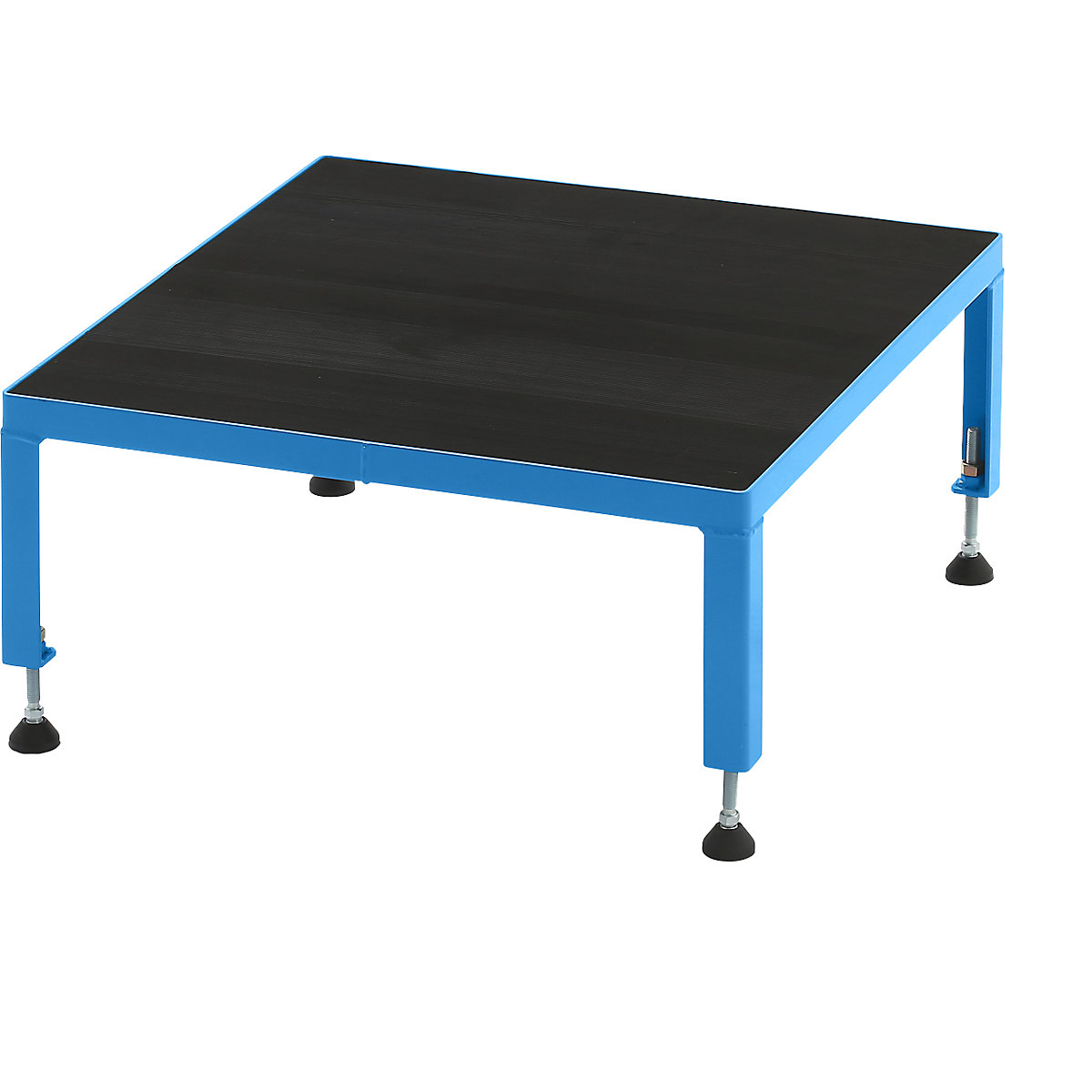 Working platform, height adjustable from 255 – 320 mm – eurokraft pro, with ribbed rubber plate, platform LxW 610 x 610 mm, light blue-10