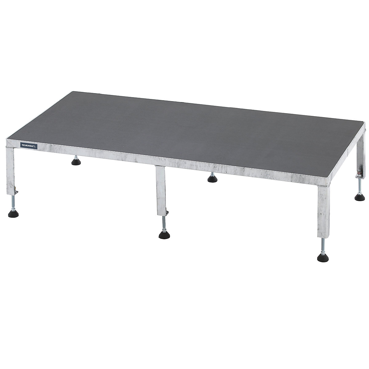 Working platform, height adjustable from 255 – 320 mm – eurokraft pro, with phenolic plywood panel, platform LxW 1210 x 610 mm, hot dip galvanised-6