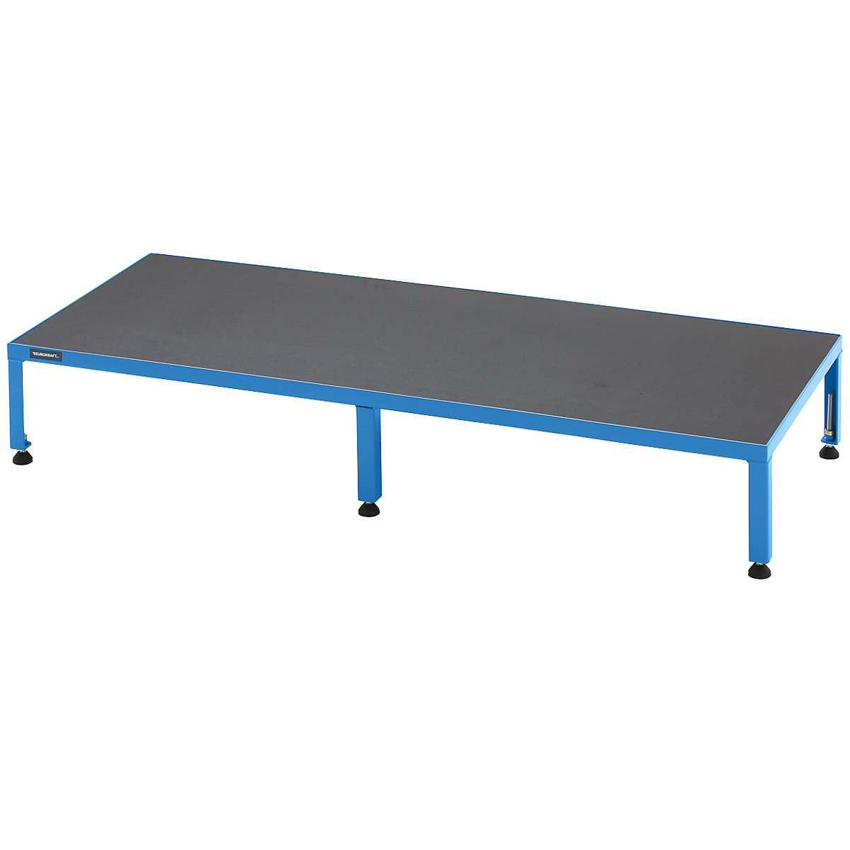 Working platform, height adjustable from 255 – 320 mm – eurokraft pro, with phenolic plywood panel, platform LxW 1510 x 610 mm, light blue-10