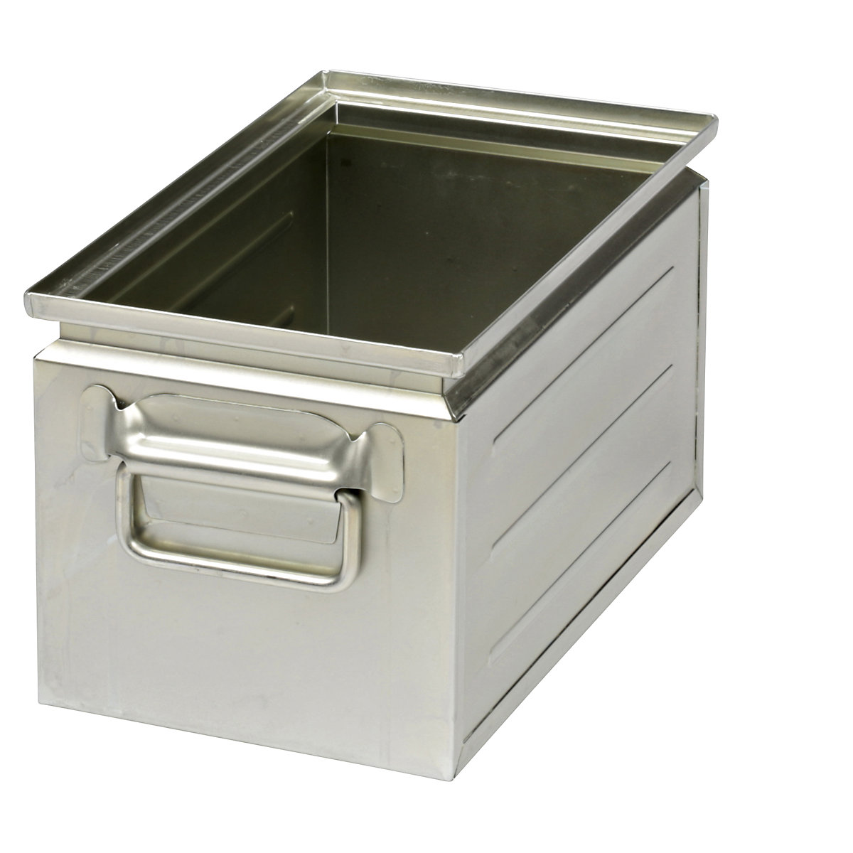Kaiserkraft Stackable Storage Box Steel Sheet Light Blue RAL 5012 4