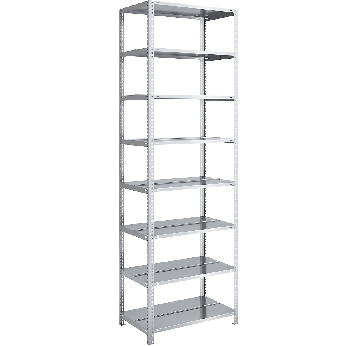 Akten-Schraubregal, verzinkt hofe, Regalhöhe 2550 mm, doppelseitig, Grundregal, Breite x Tiefe 750 x 600 mm-44