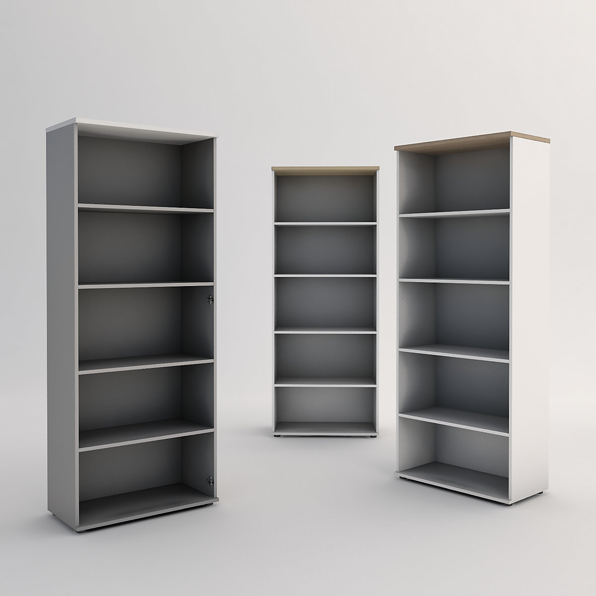 Kaiserkraft Portland Office Shelf Light Gray White 9