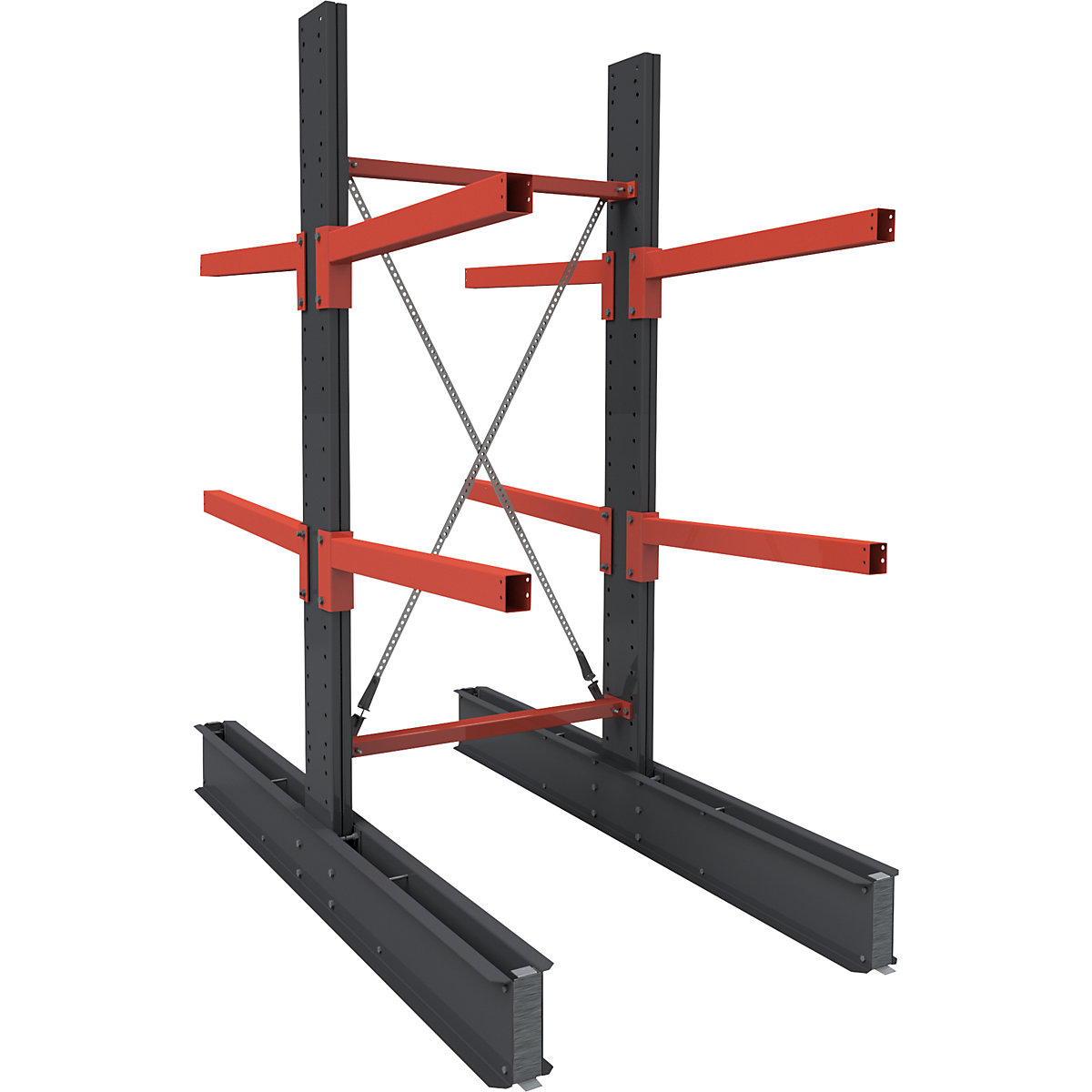 kaiserkraft Igor Cantilever Rack Graphite Gray/Orange 3000x1200mm 2