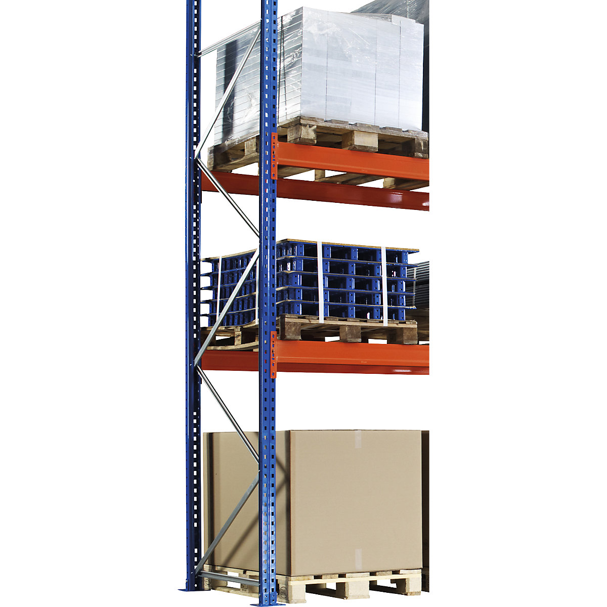 SCHULTE Pallet Racking End Frame Steel Traffic Blue 100x1100x4000 mm 4