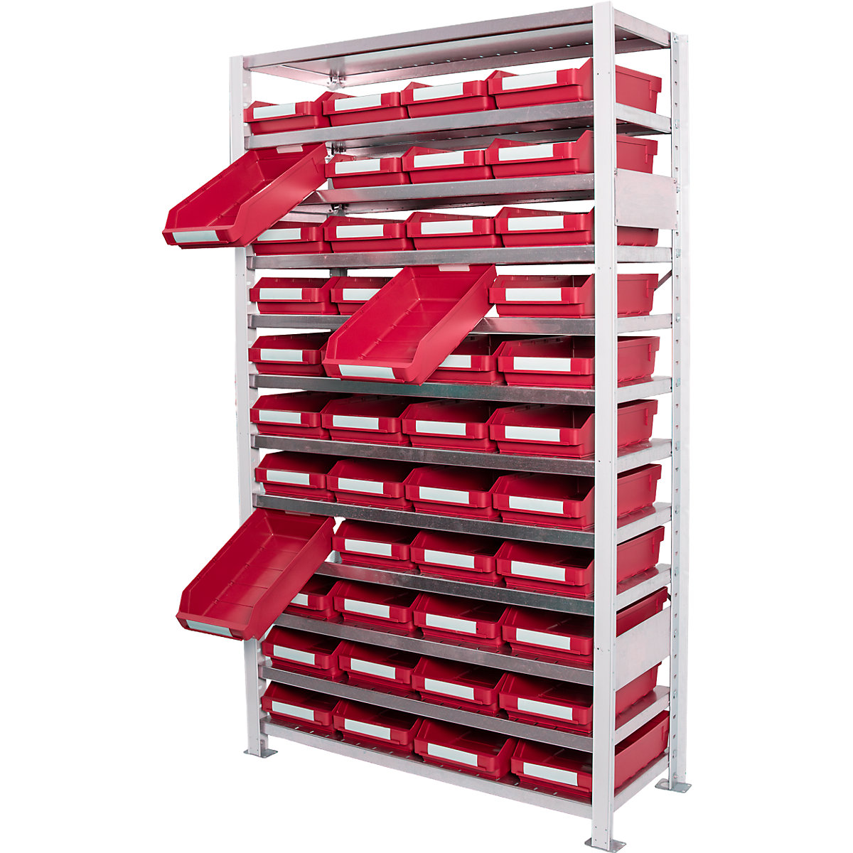 STEMO Steckregal Small Parts Shelving Red 100x30x179 cm 8