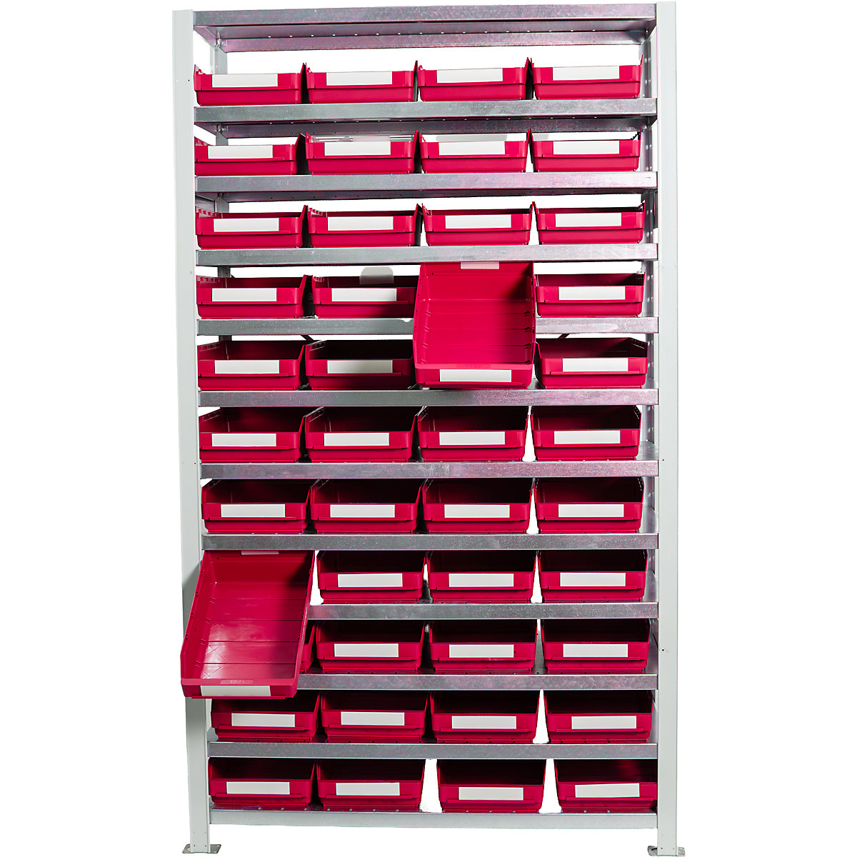 STEMO Steckregal Small Parts Shelving Red 100x30x179 cm 10