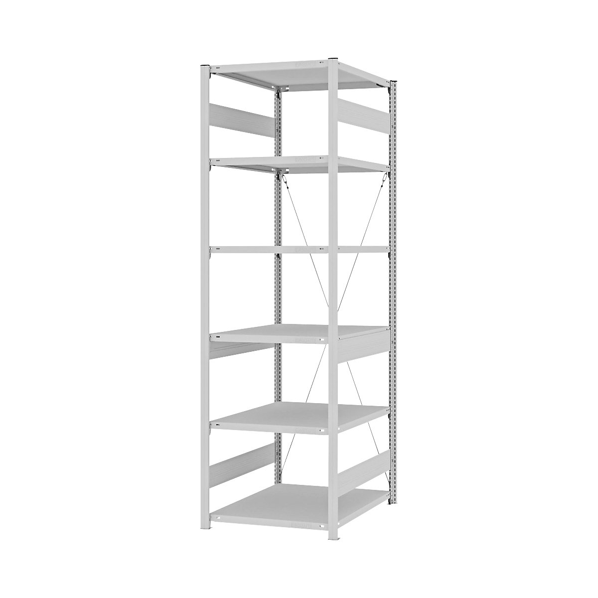 Schwerlast-Steckregal eurokraft pro, einseitig, HxBxT 2500 x 750 x 800 mm, grau, Grundregal-23