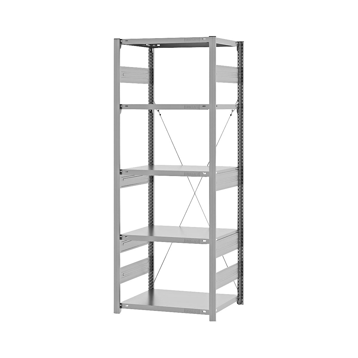 Schwerlast-Steckregal eurokraft pro, einseitig, HxBxT 2000 x 750 x 500 mm, verzinkt, Grundregal-19