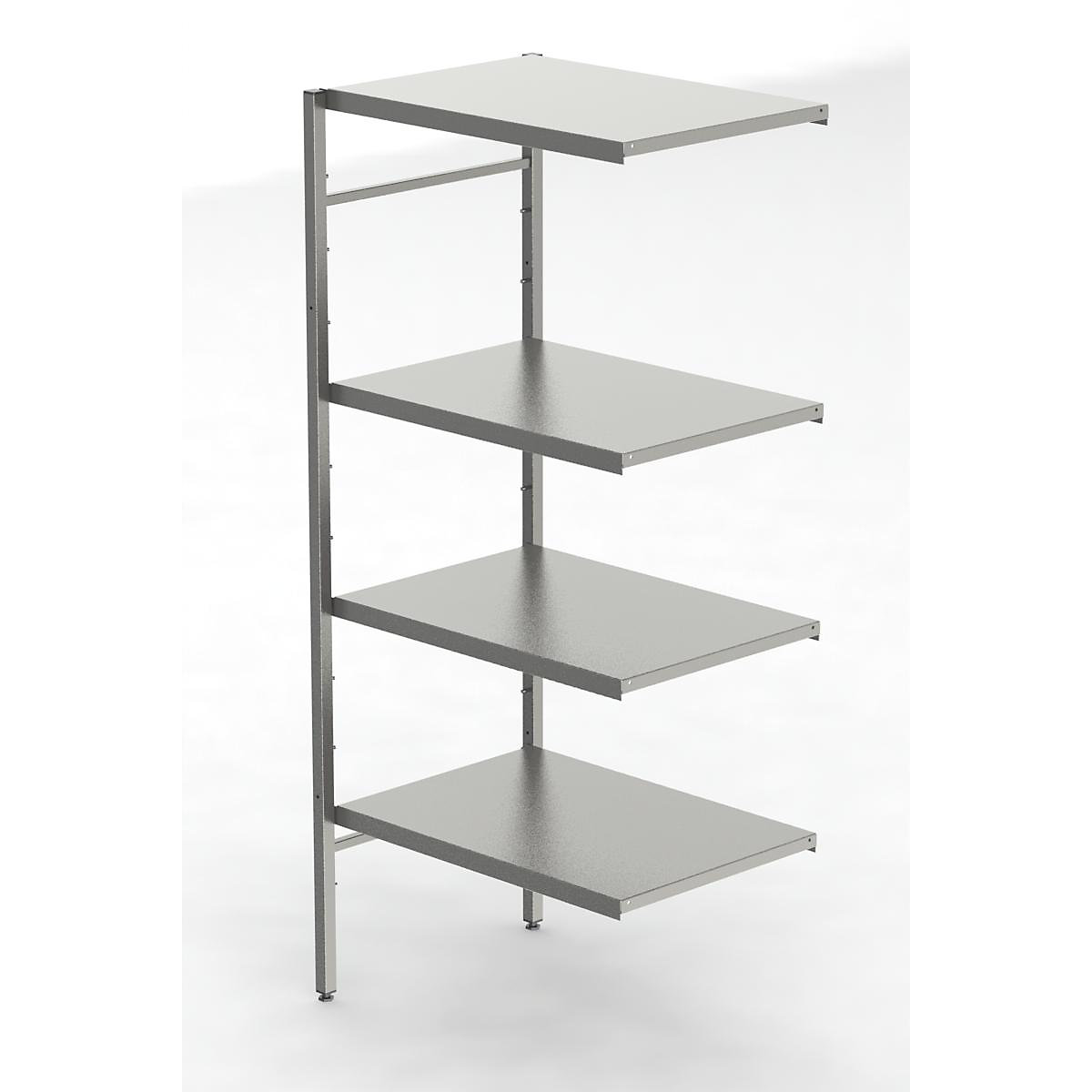 Edelstahl-Steckregal, 4 glatte Fachböden (Produktabbildung 3)-2