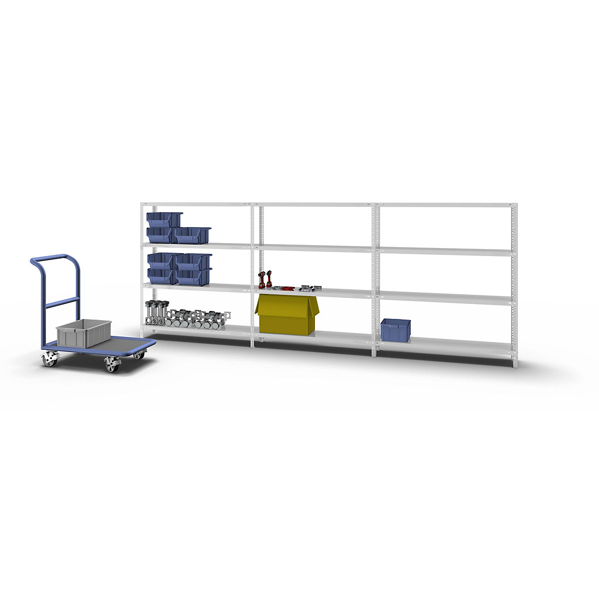 Schraubregal, Bauart leicht, kunststoffbeschichtet eurokraft pro (Produktabbildung 2)-1