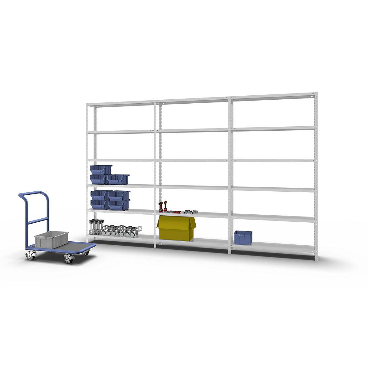 Schraubregal, Bauart leicht, kunststoffbeschichtet eurokraft pro (Produktabbildung 2)-1