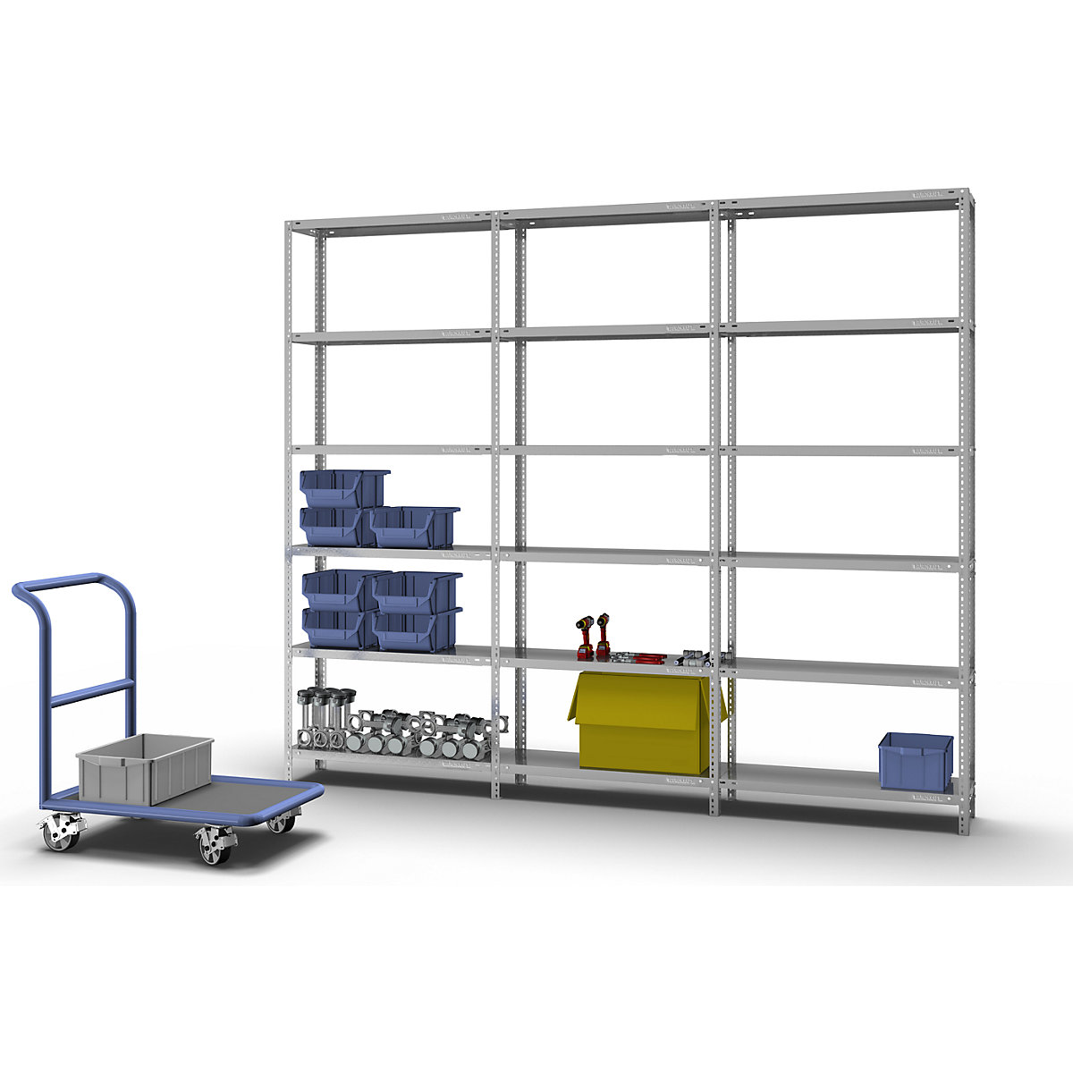 Schraubregal, Bauart leicht, verzinkt eurokraft pro (Produktabbildung 2)-1