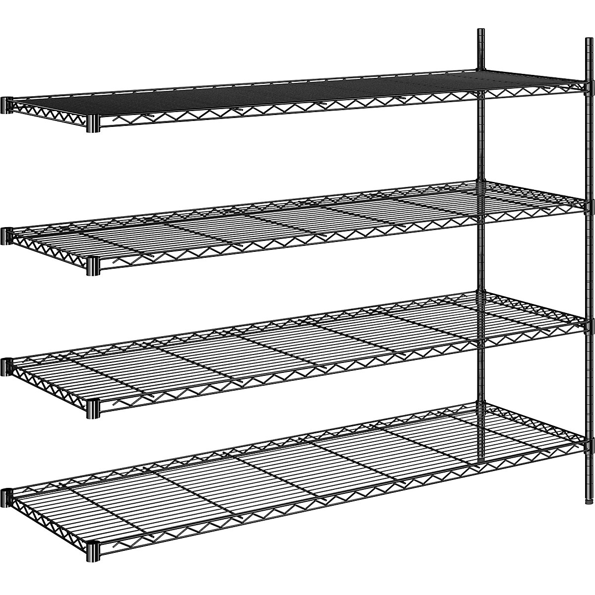 Stahldraht-Gitterregal, schwarz