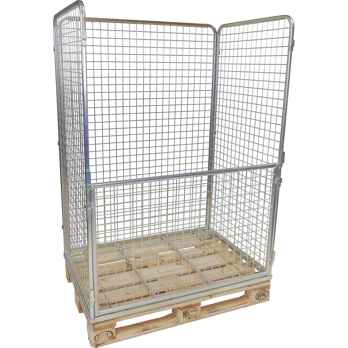 Systafex Gitterboxaufsatz – 1200x800x800 Mm, Faltbar, 800 Kg Nutzlast, Blau – Passend Für Euro-Palette, 3-fach Stapelbar