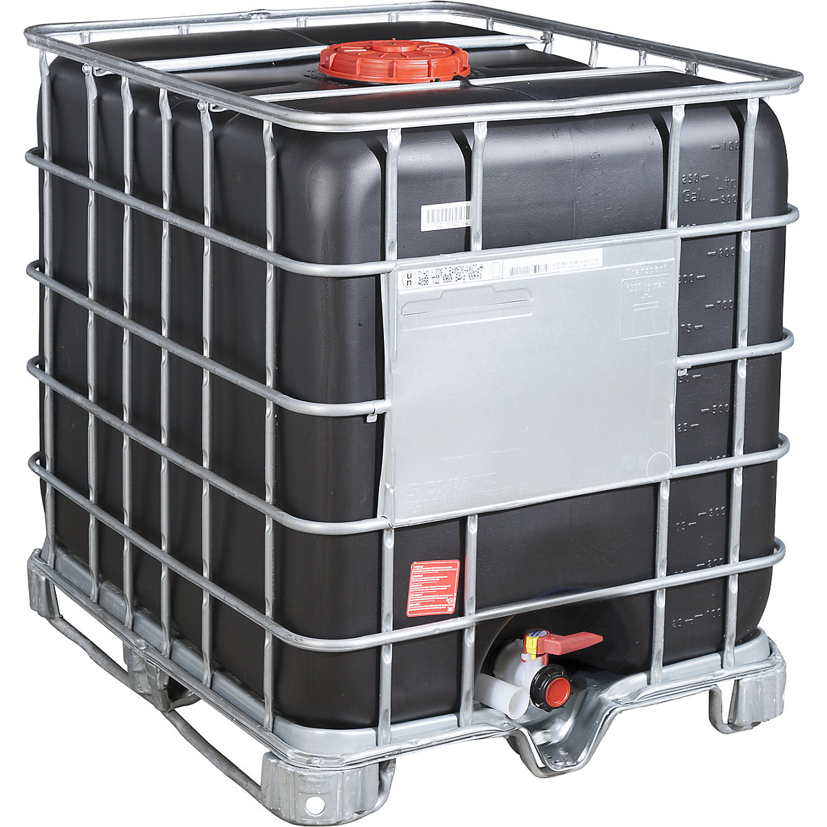IBC-Container RECOBULK mit UV-Schutz, UN-Zulassung, auf Stahlkufen-Palette, NW 225 / NW 50